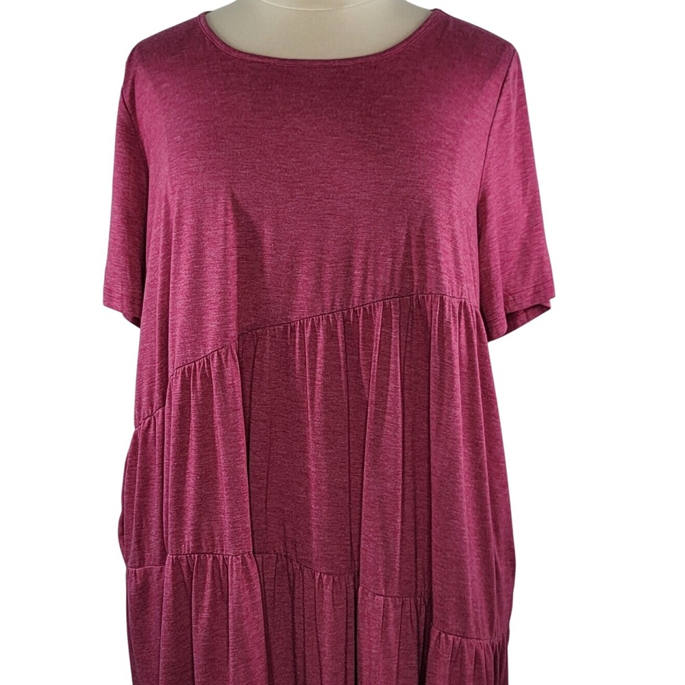 BloomChic Raspberry Tiered Maxi Dress - Picture 2 of 12